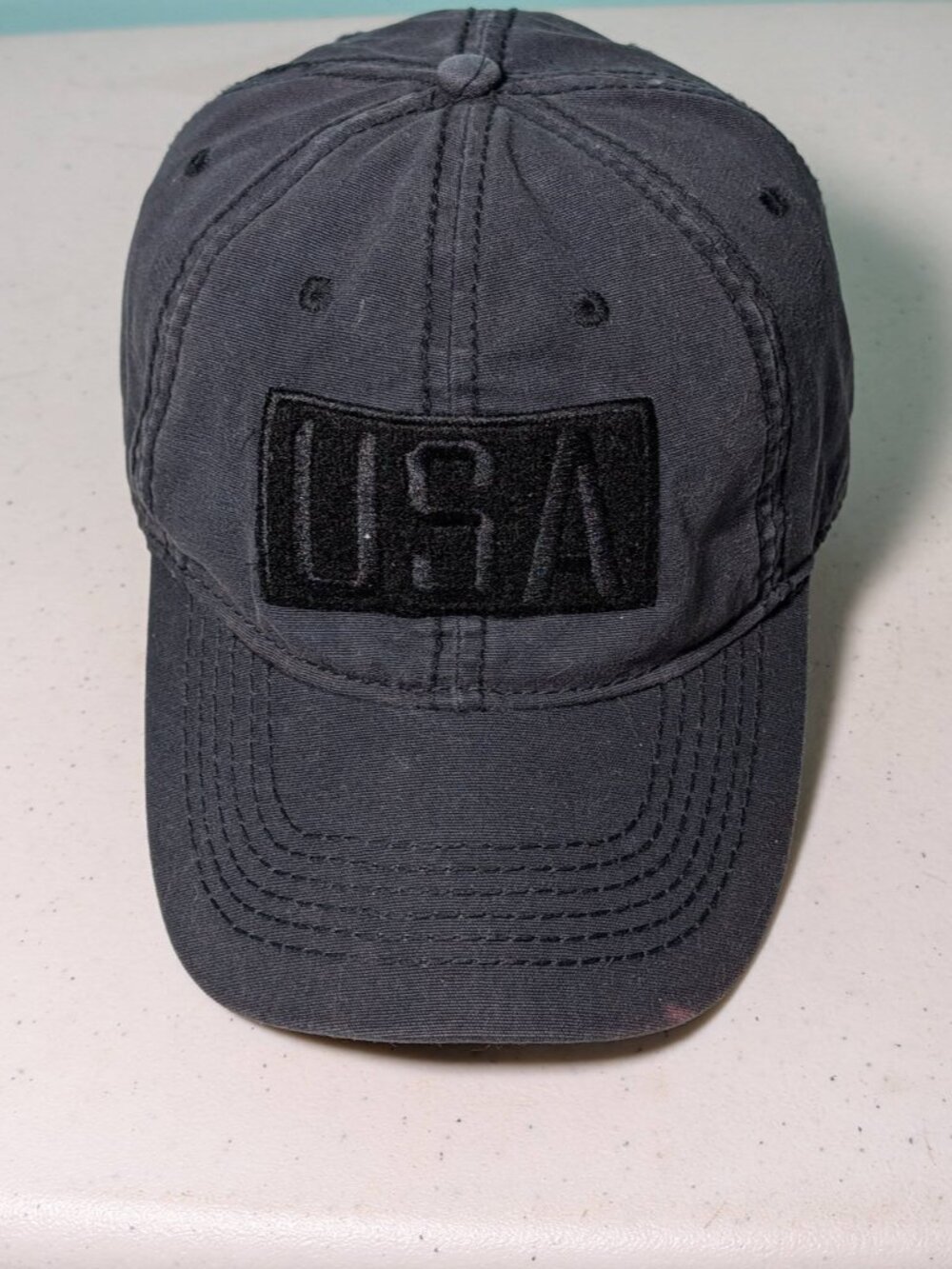 USA Adjustable Patch Hat 100% Cotton Blue - Picture 9 of 10